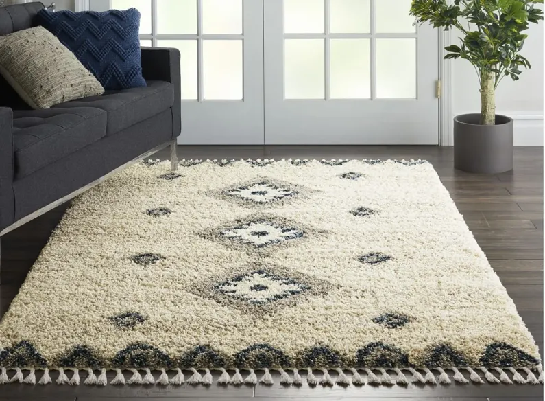 Oslo Area Rug in Ivory/Blue by Nourison