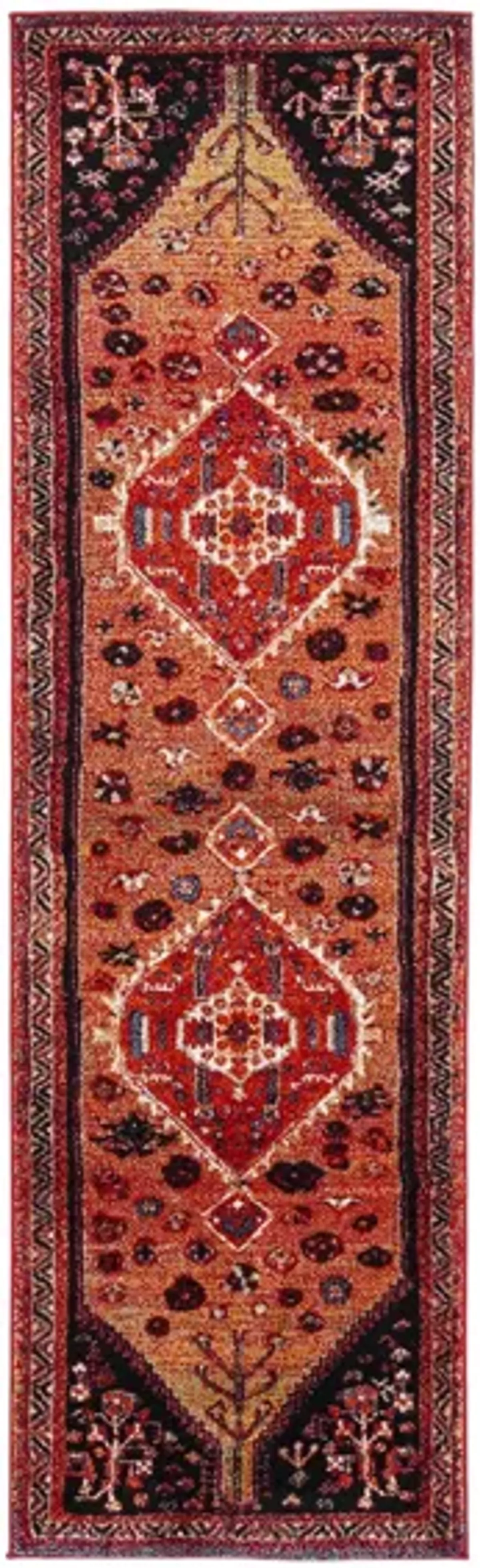 Vintage Hamadan Orange Runner Rug in Orange & Red by Safavieh