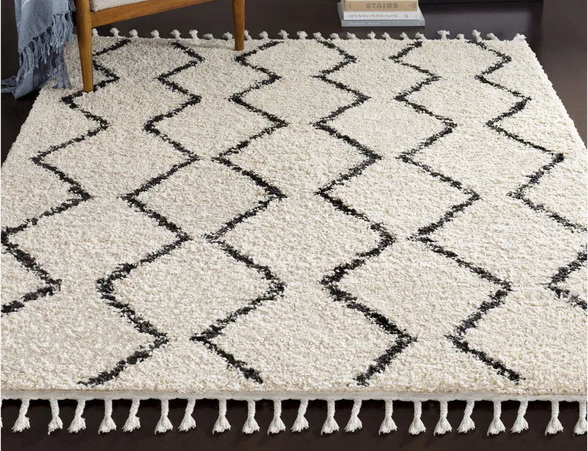 Lindstrom Area Rug in Charcoal, Beige by Surya