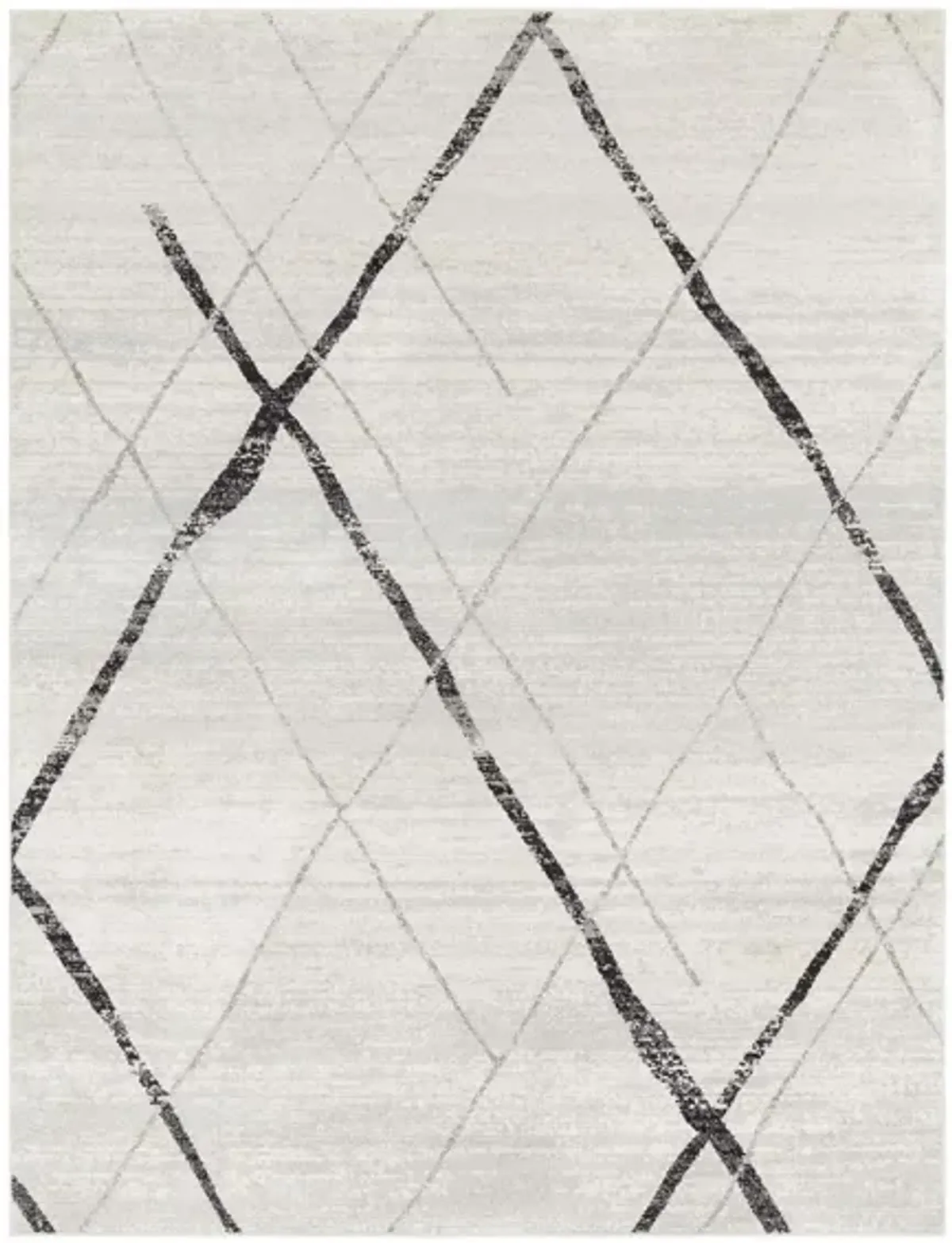 Elaziz Area Rug in Gray, Black, White by Surya