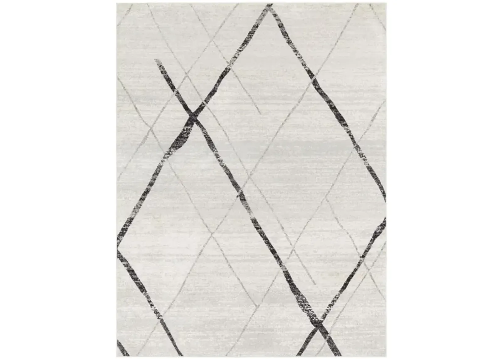 Elaziz Area Rug in Gray, Black, White by Surya