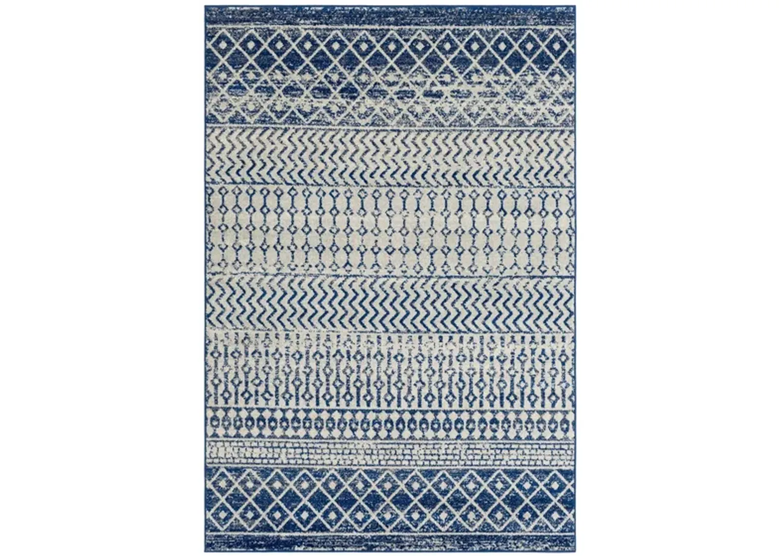 Elaziz Area Rug in Dark Blue, Gray, White by Surya