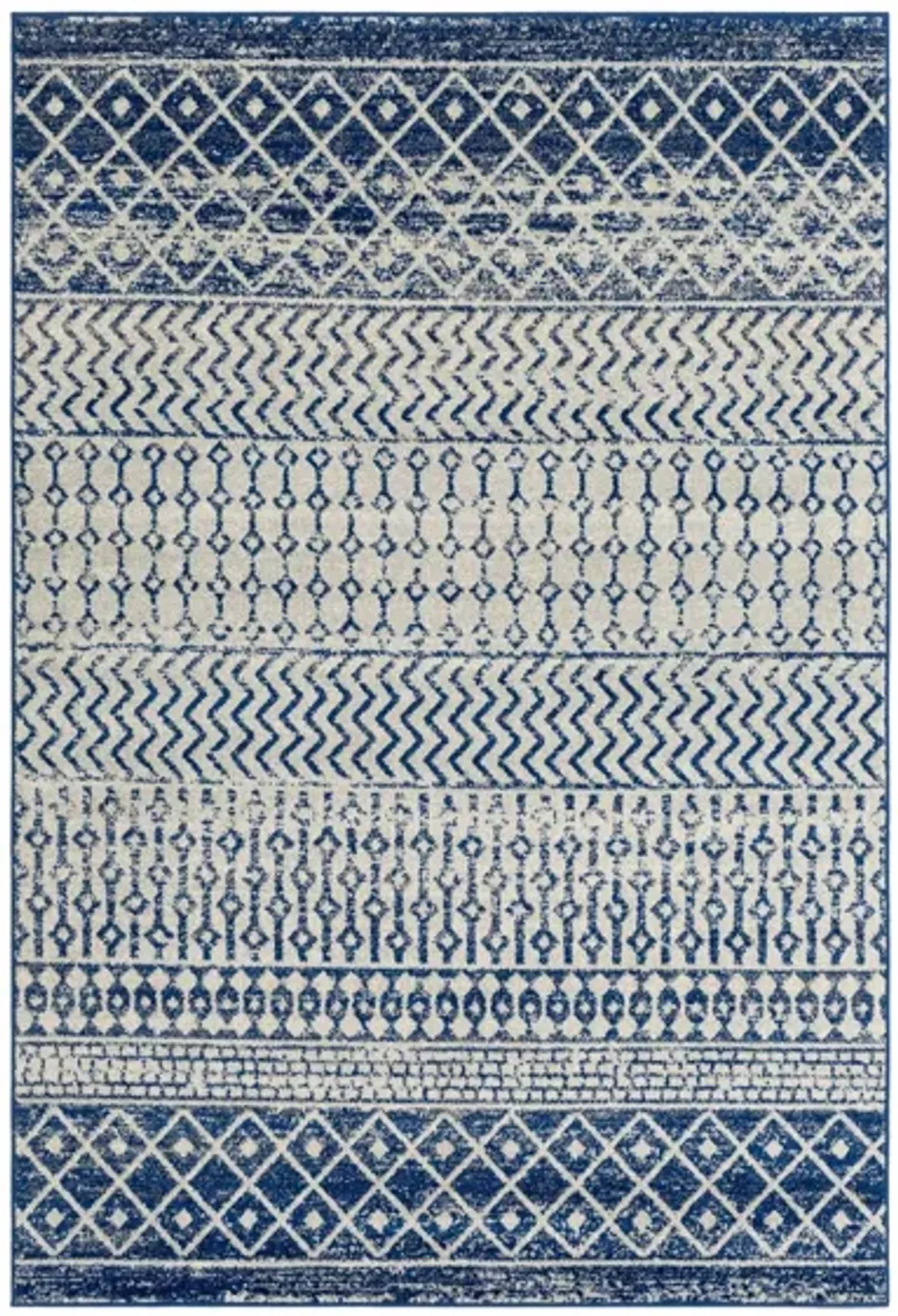 Elaziz Area Rug in Dark Blue, Gray, White by Surya