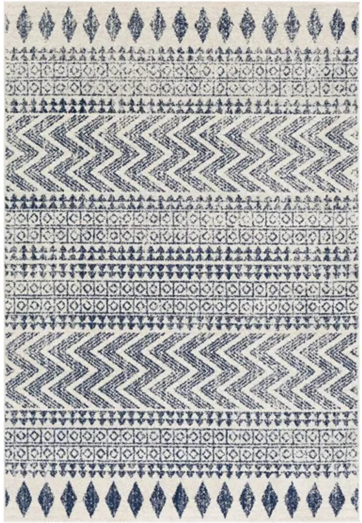 Elaziz Area Rug in Dark Blue, Gray, White by Surya