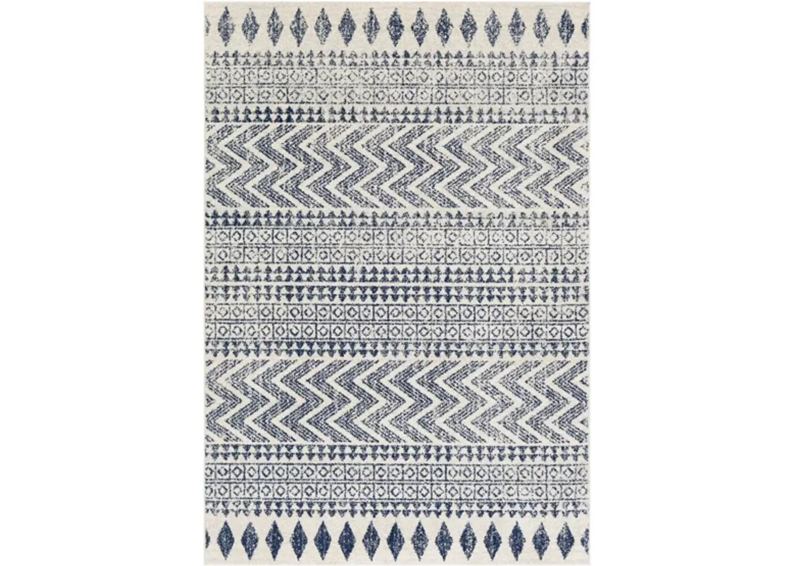 Elaziz Area Rug in Dark Blue, Gray, White by Surya