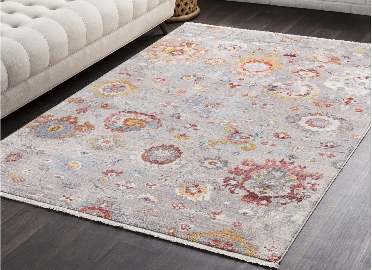 Ephesians Area Rug in Gray, Burnt Orange, Pink by Surya