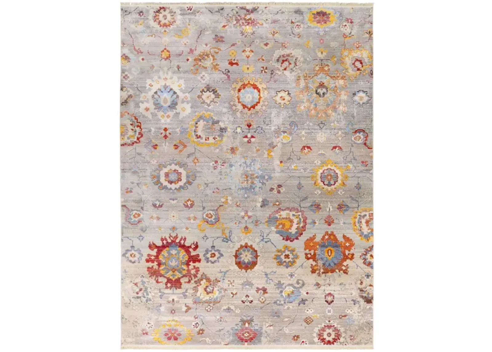 Ephesians Area Rug in Gray, Burnt Orange, Pink by Surya