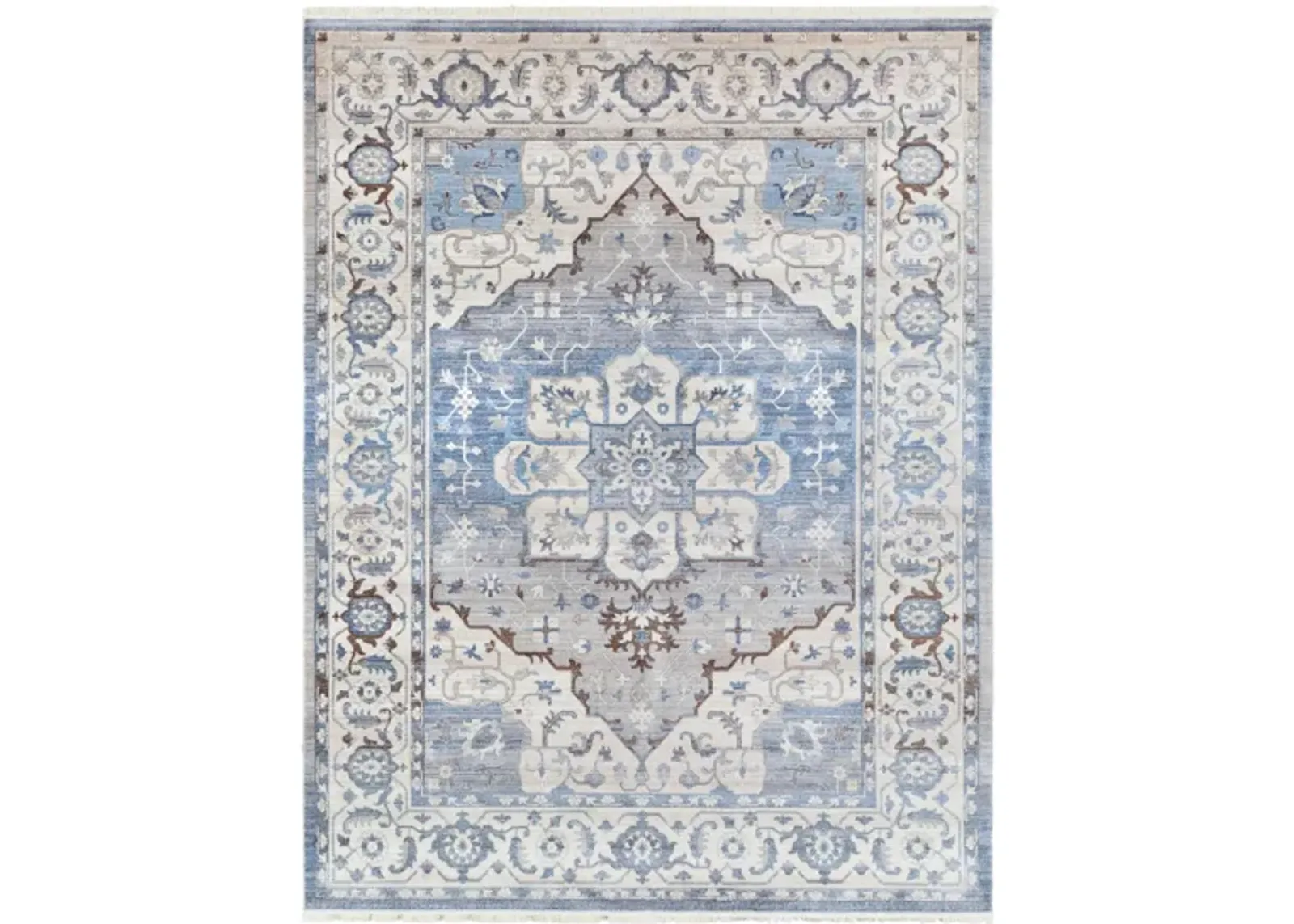 Ephesians Area Rug in Sky Blue, Wheat, Aqua, Beige by Surya