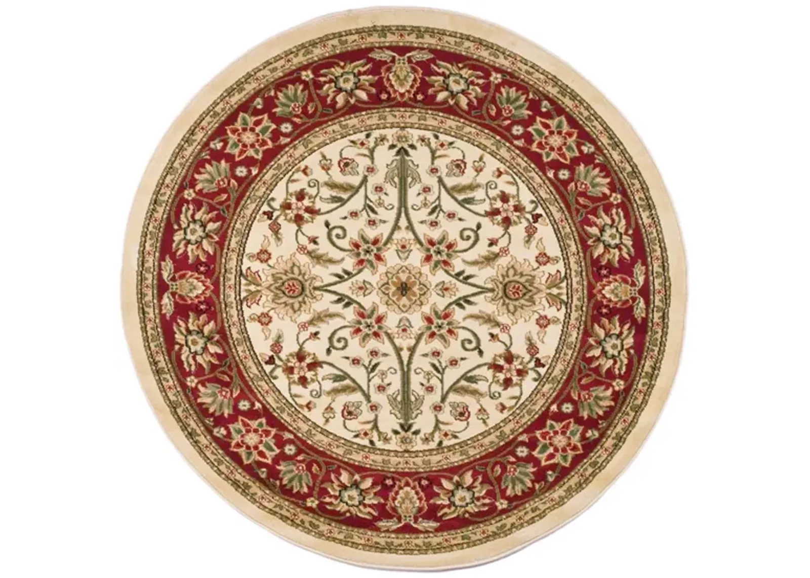 Lyndhurst Area Rug Round in Ivory / Red by Safavieh