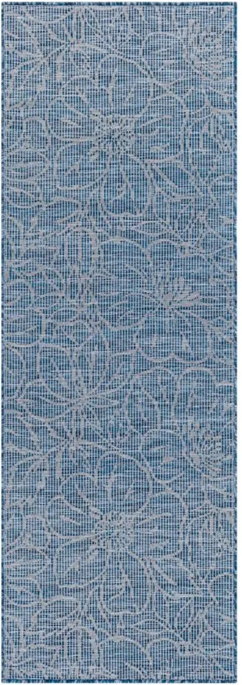 Pasadena Floral Indoor/Outdoor Runner Rug in Blue by Surya