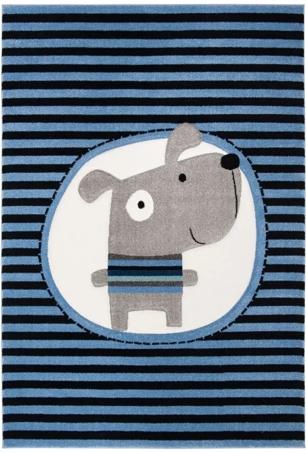Carousel Puppy Kids Area Rug in Navy & Ivory by Safavieh