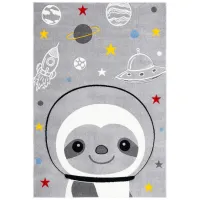 Carousel Sloth Kids Area Rug in Gray & Ivory by Safavieh
