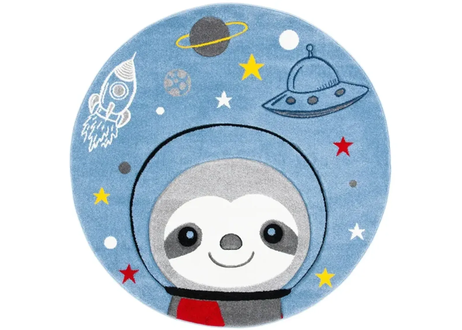 Carousel Sloth Kids Area Rug Round