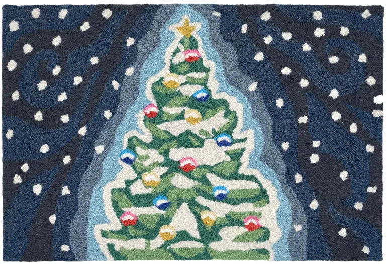 Frontporch Xmas Tree Indoor/Outdoor Area Rug in Midnight by Trans-Ocean Import Co Inc