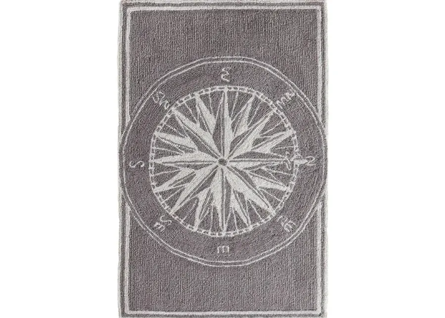 Frontporch Compass Indoor/Outdoor Area Rug in Grey by Trans-Ocean Import Co Inc