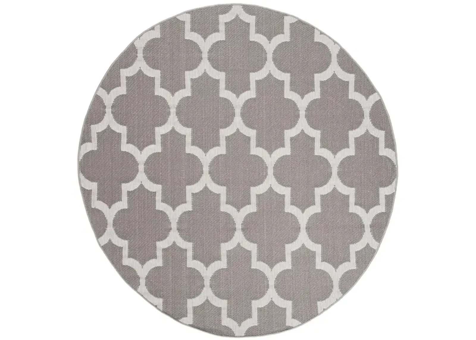 Bermuda Trellis Indoor/Outdoor Round Area Rug in Gray & Ivory by Safavieh