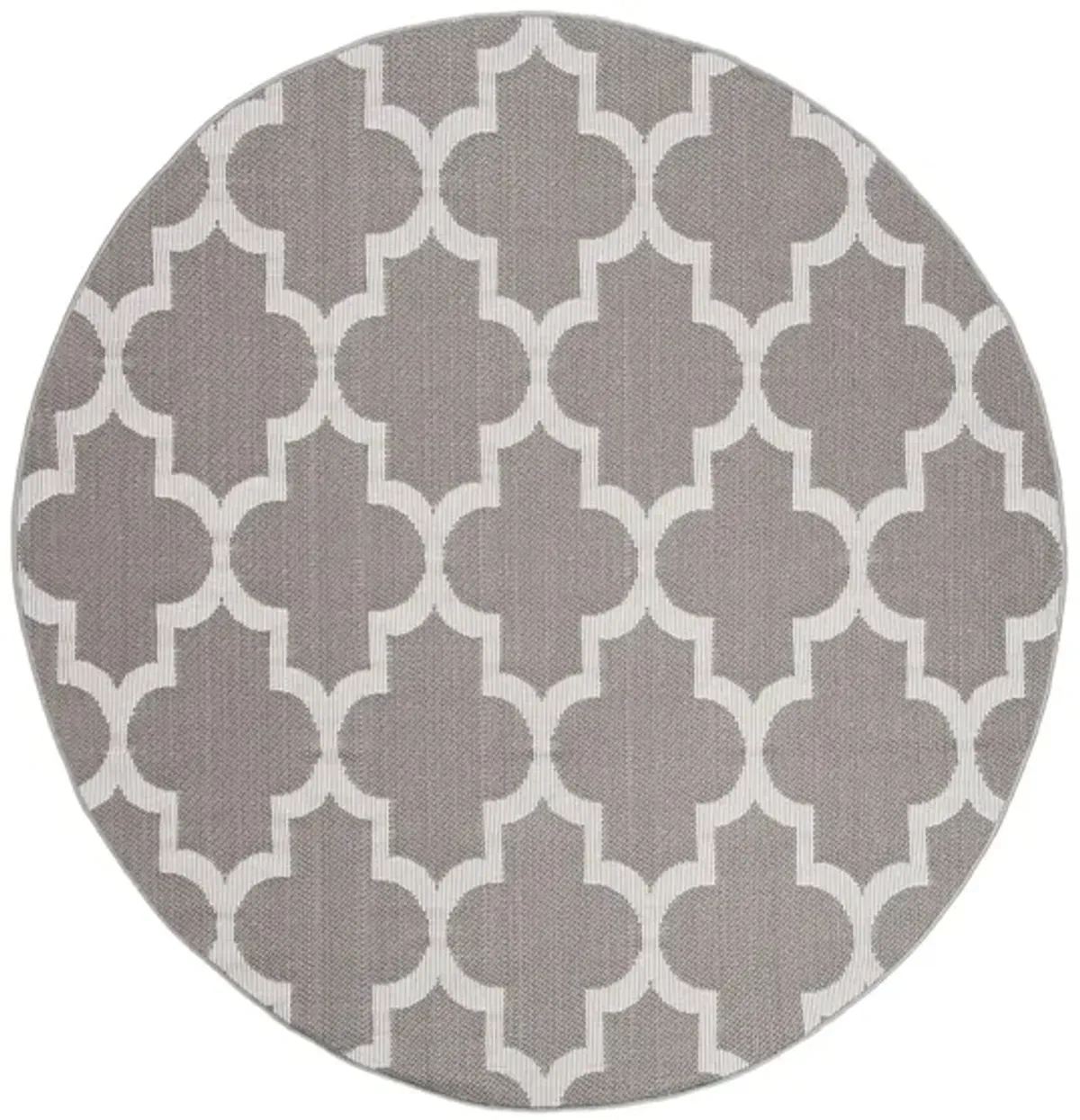 Bermuda Trellis Indoor/Outdoor Round Area Rug in Gray & Ivory by Safavieh