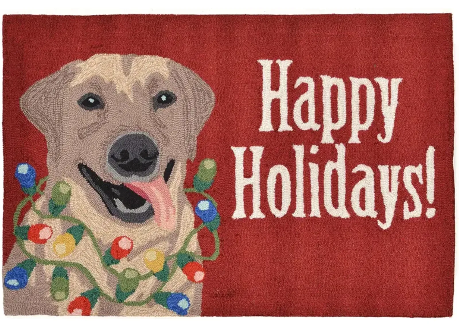 Frontporch Happy Holidays Indoor/Outdoor Area Rug in Red by Trans-Ocean Import Co Inc