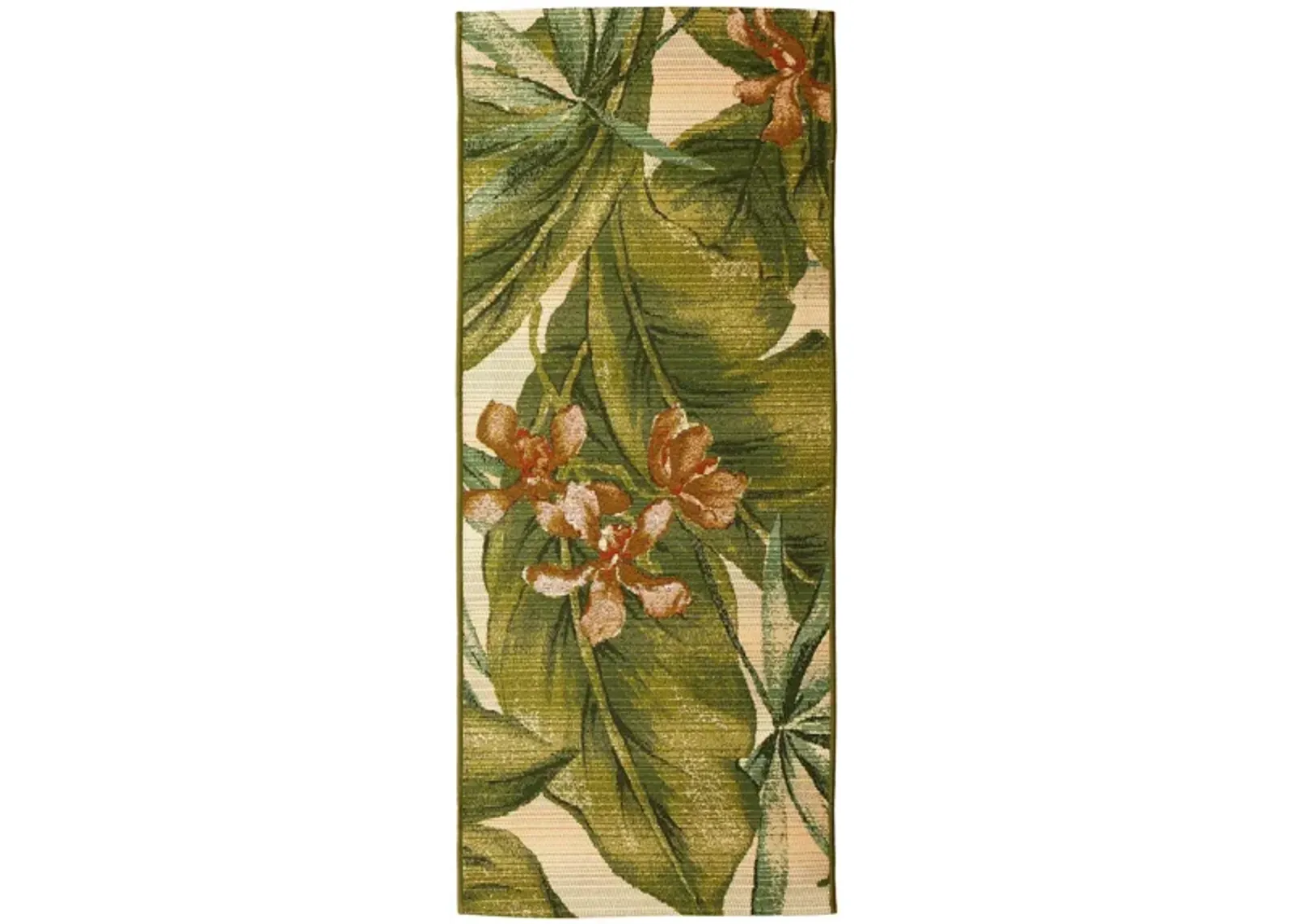 Liora Manne Marina Tropical Leaf Indoor/Outdoor Area Rug in Cream by Trans-Ocean Import Co Inc