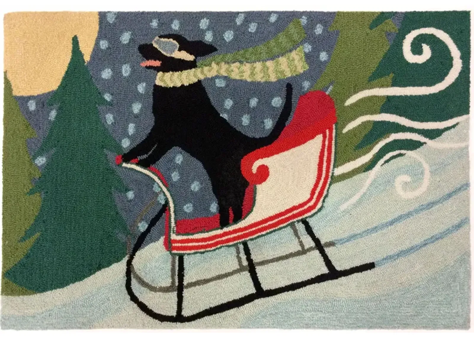 Frontporch Sledding Dog Indoor/Outdoor Area Rug in Multi by Trans-Ocean Import Co Inc