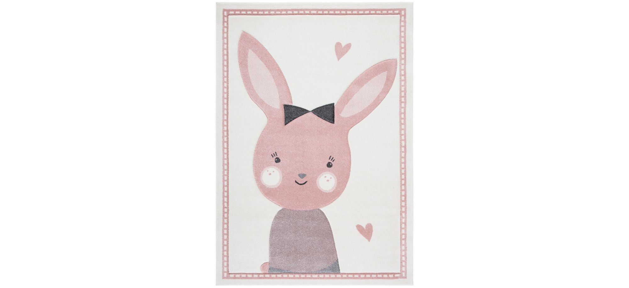 Carousel Bunny Kids Area Rug in Ivory & Pink by Safavieh