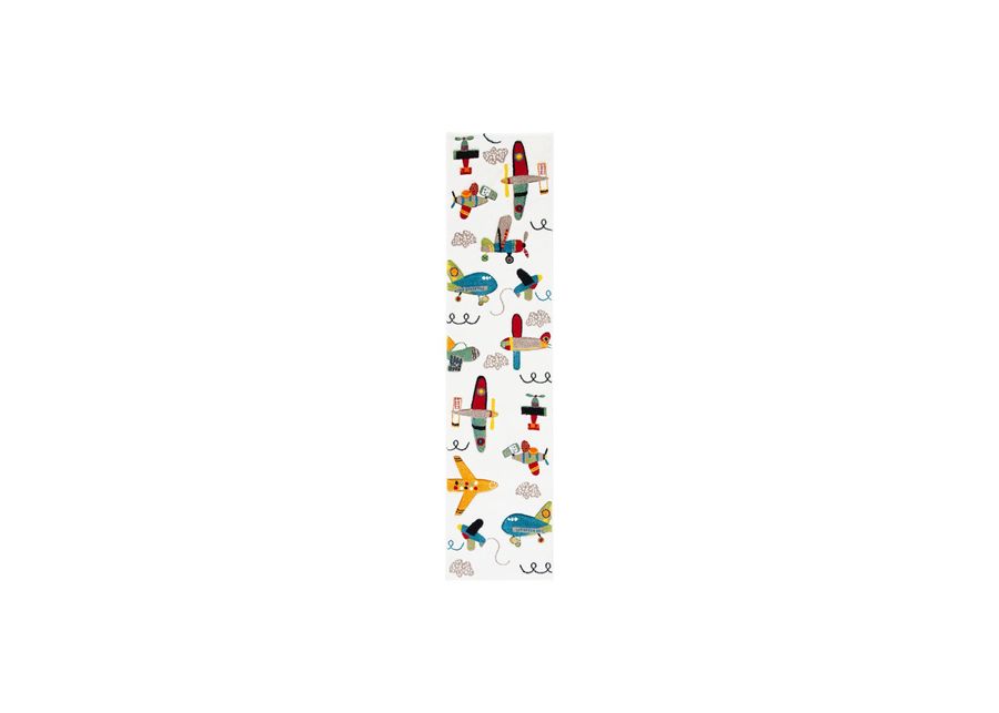 Carousel Planes Kids Runner Rug in Ivory & Blue by Safavieh