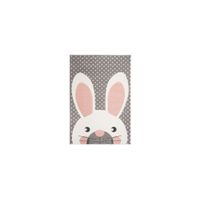 Carousel Rabbit Kids Area Rug in Pink & Gray by Safavieh