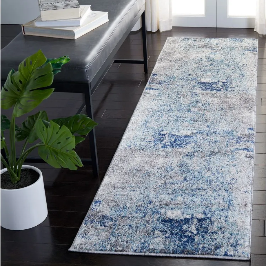 Bartons Runner Rug in Light Blue & Gray by Safavieh