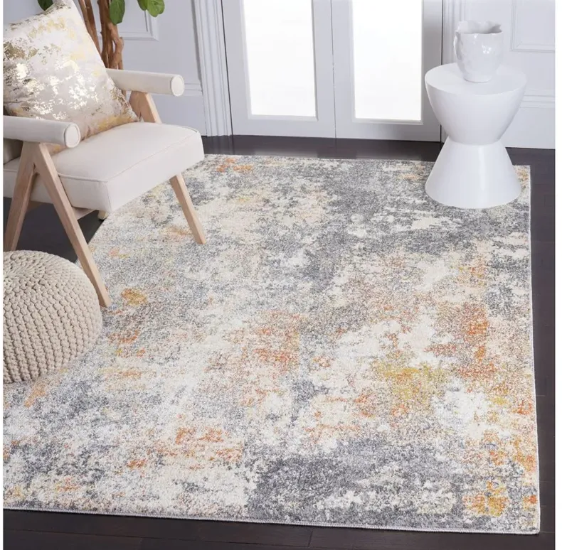 Iommi Area Rug in Gray & Orange by Safavieh