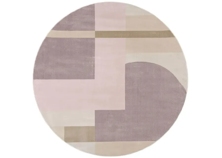 Ordena Round Area Rug in Pink/Purple by Safavieh