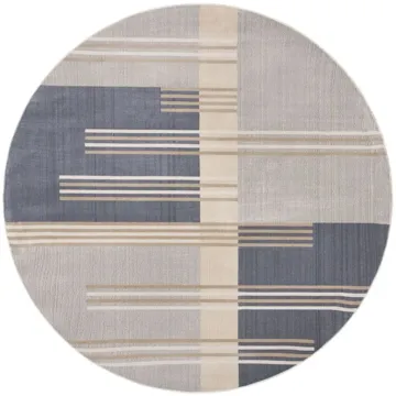 Ogner Round Area Rug in Gray/Charcoal by Safavieh