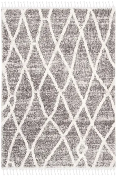 Berber Fringe Shag Area Rug in Grey/Cream by Safavieh