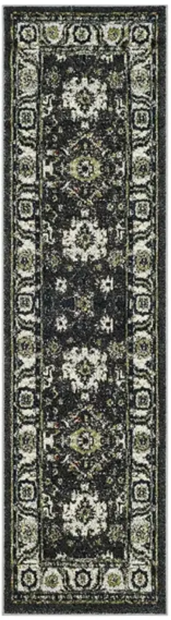 Avicenna Dark Grey Runner Rug