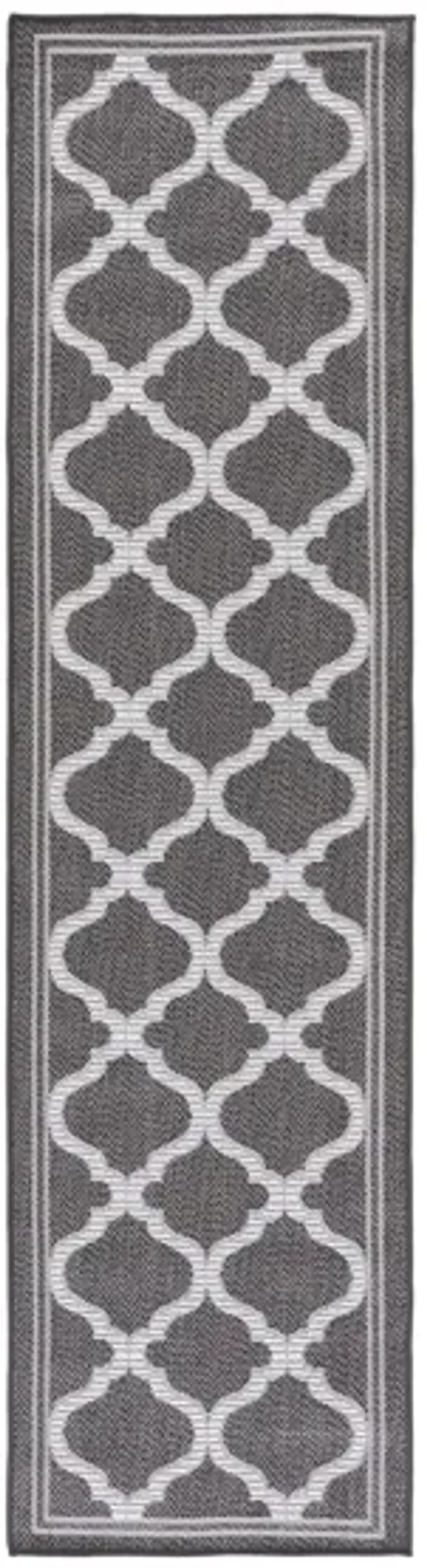 Bermuda Morocco Indoor/Outdoor Runner Rug in Gray & Brown by Safavieh