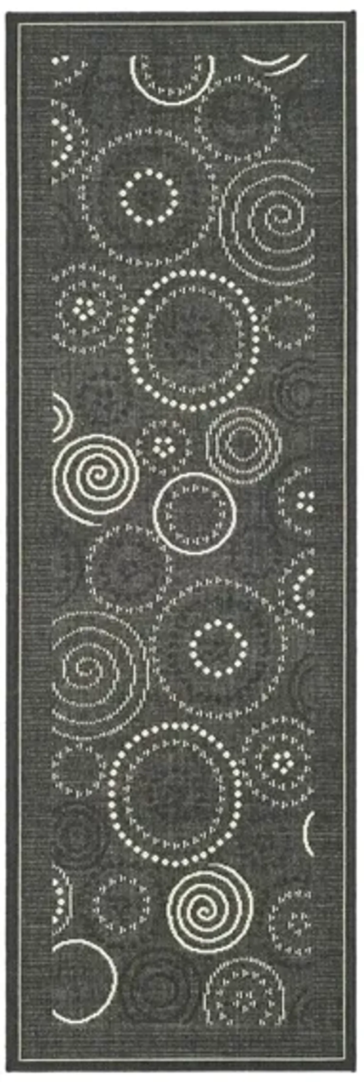 Courtyard Runner Rug in Black & Sand by Safavieh