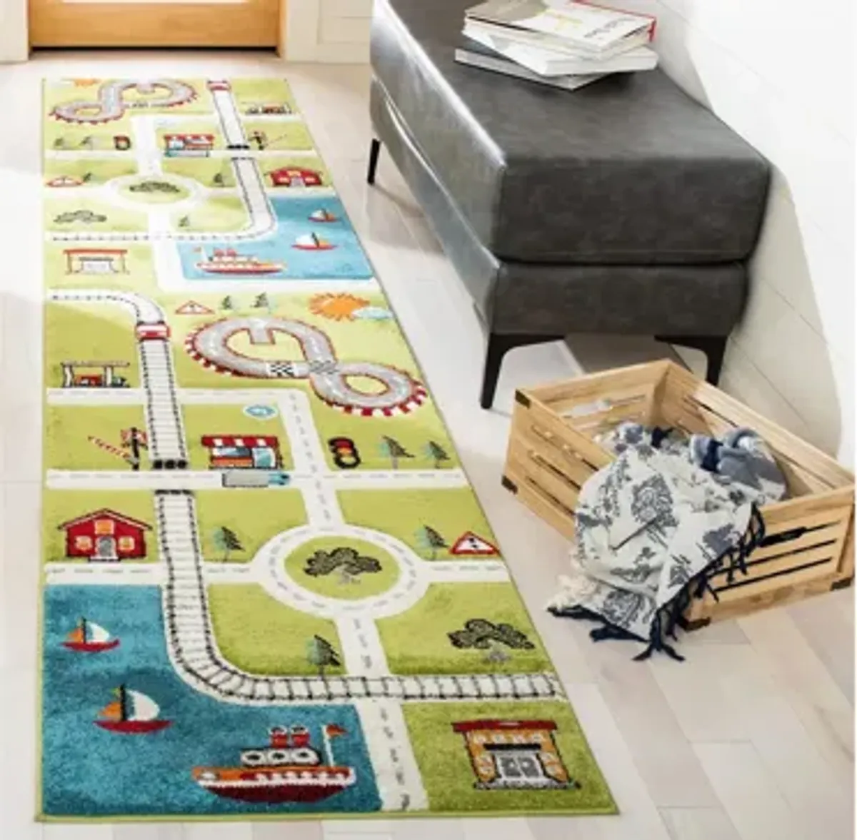 Carousel Cars Kids Runner Rug