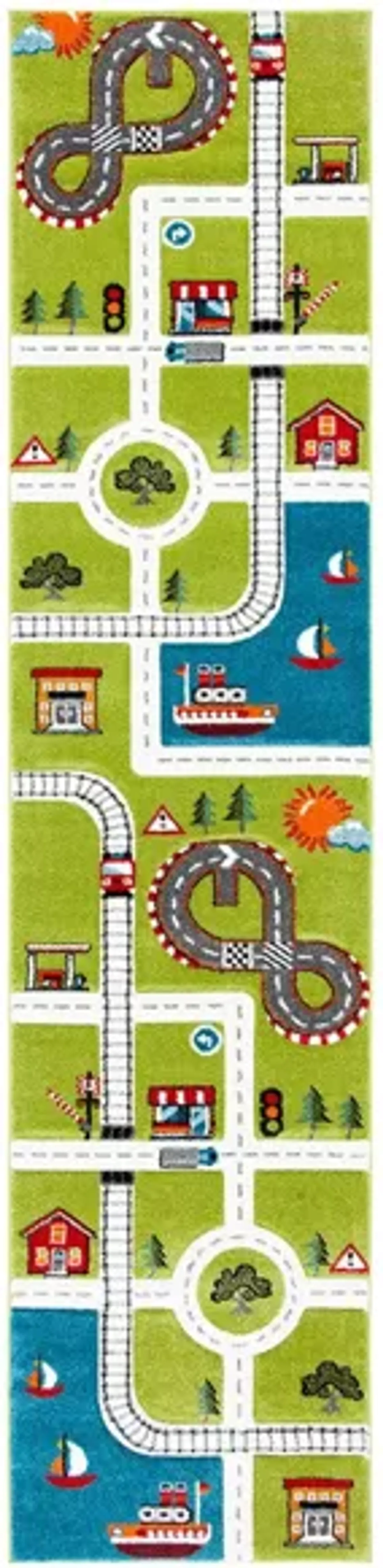 Carousel Cars Kids Runner Rug