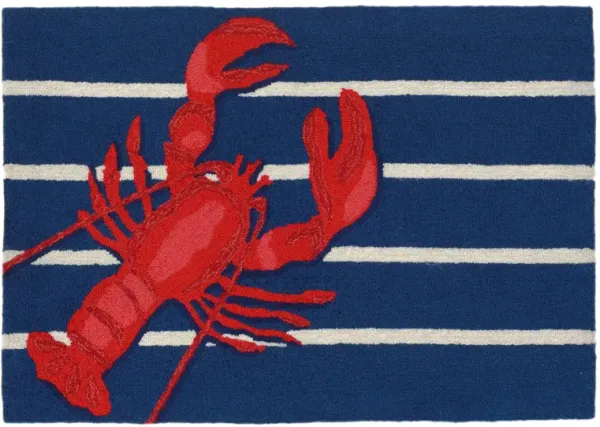 Frontporch Lobster on Stripes Indoor/Outdoor Area Rug