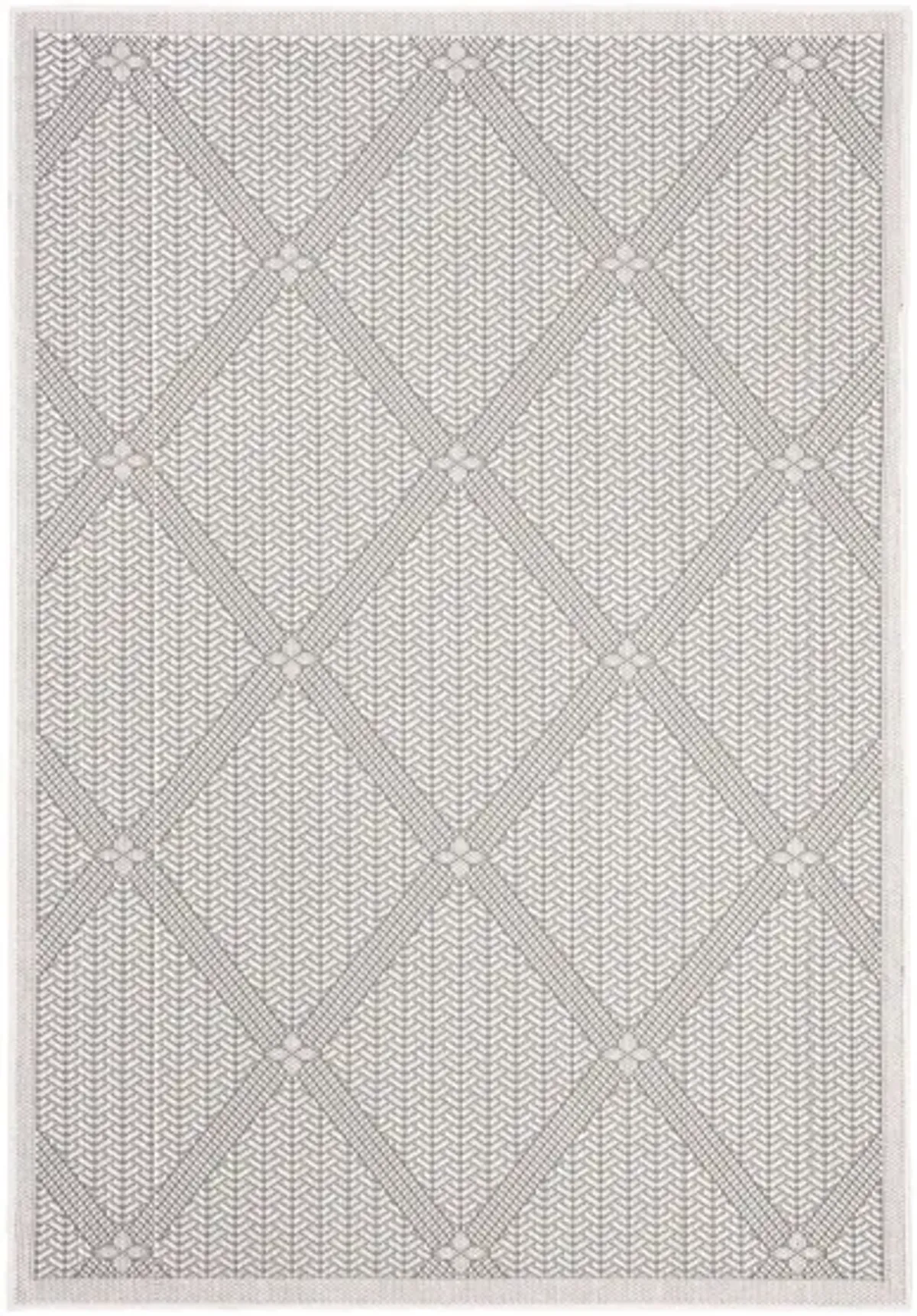 Bermuda Wide Diamond Indoor/Outdoor Area Rug in Cream & Gray by Safavieh