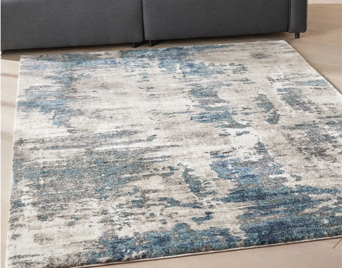 Manor Area Rug in Ivory Blue by Nourison