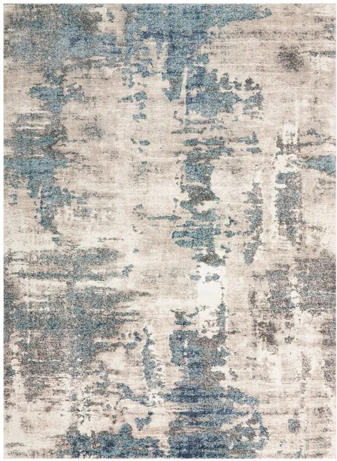 Manor Area Rug in Ivory Blue by Nourison