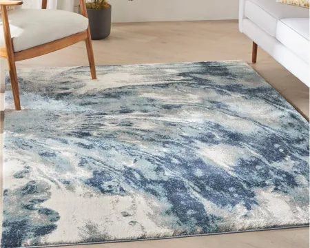 Neptune Area Rug in Blue/Ivory by Nourison