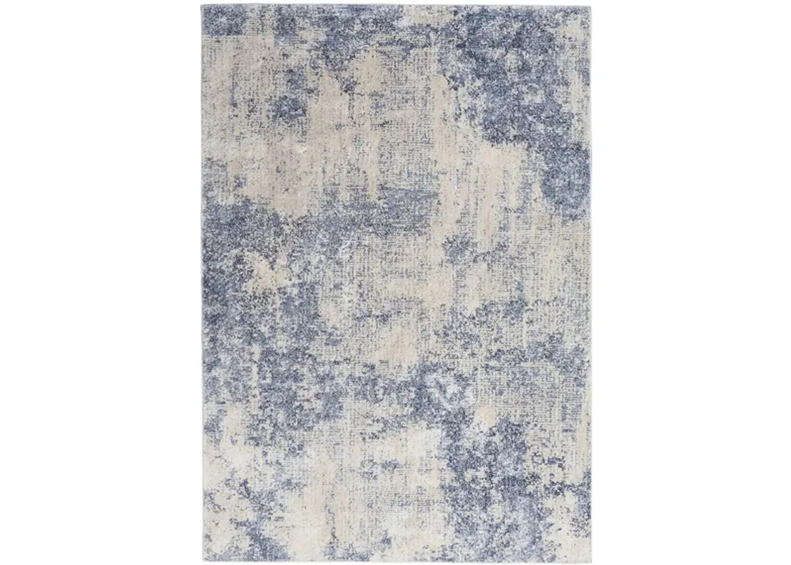 Silky Textures Area Rug in Ivory/Blue by Nourison