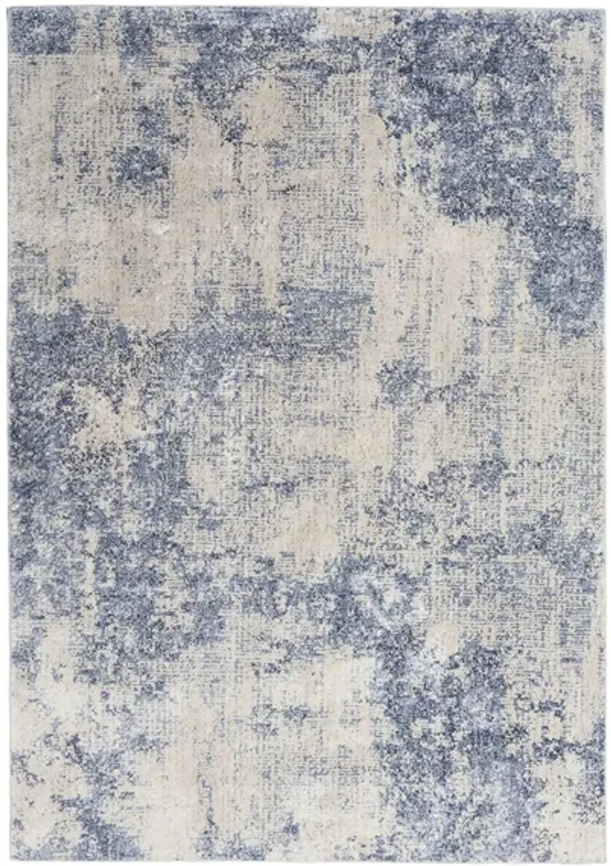 Silky Textures Area Rug in Ivory/Blue by Nourison