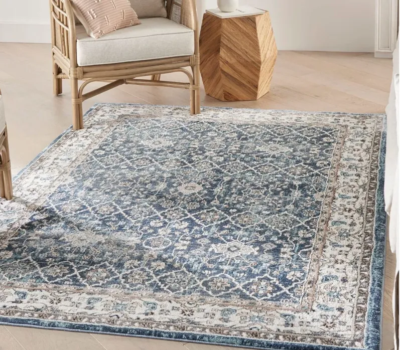 American Manor Area Rug in Blue/Ivory by Nourison