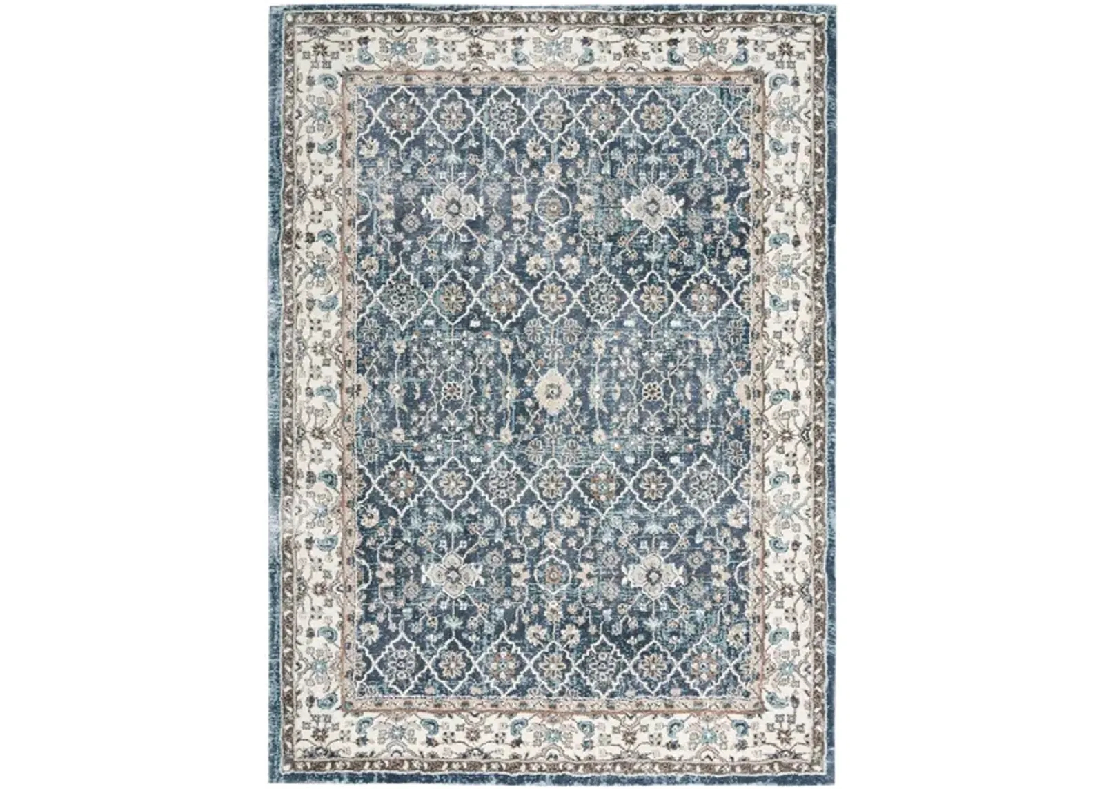 American Manor Area Rug in Blue/Ivory by Nourison