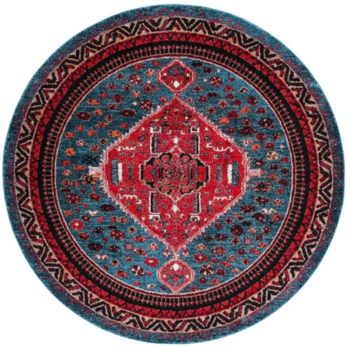 Vintage Hamadan Area Rug in Turquoise & Red by Safavieh