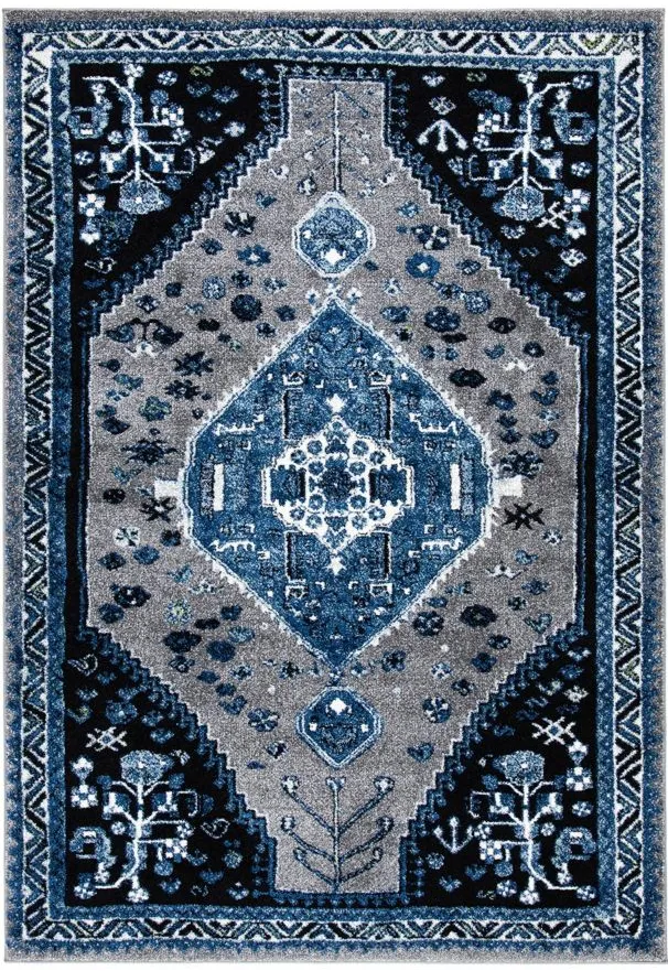 Vintage Hamadan Blue Area Rug in Blue & Black by Safavieh