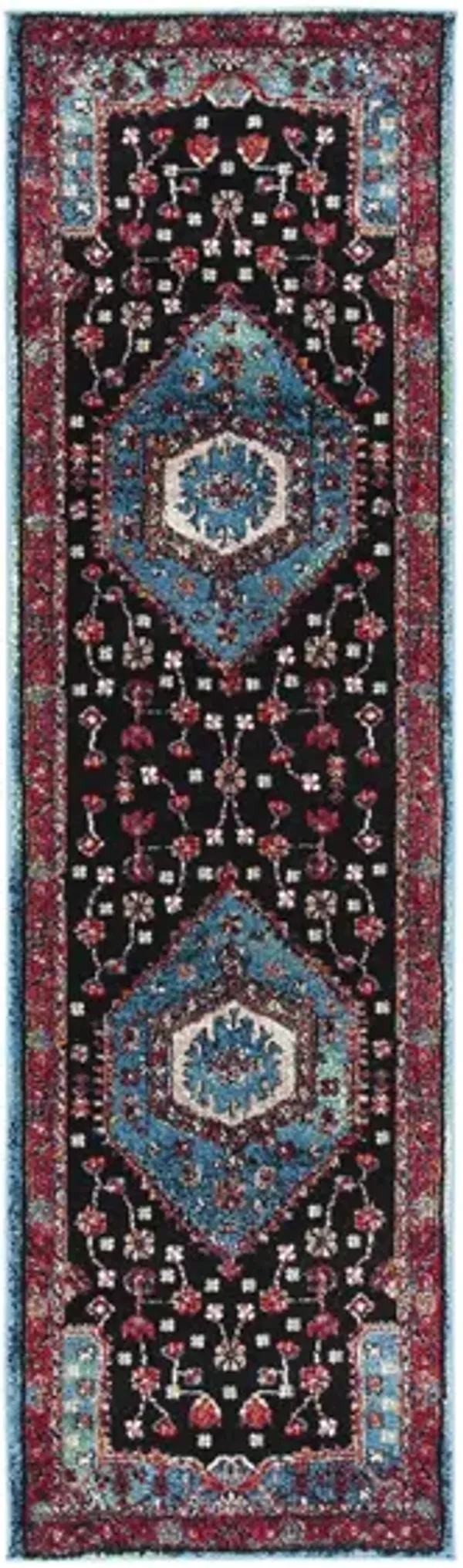 Hamadan Turquoise Runner Rug