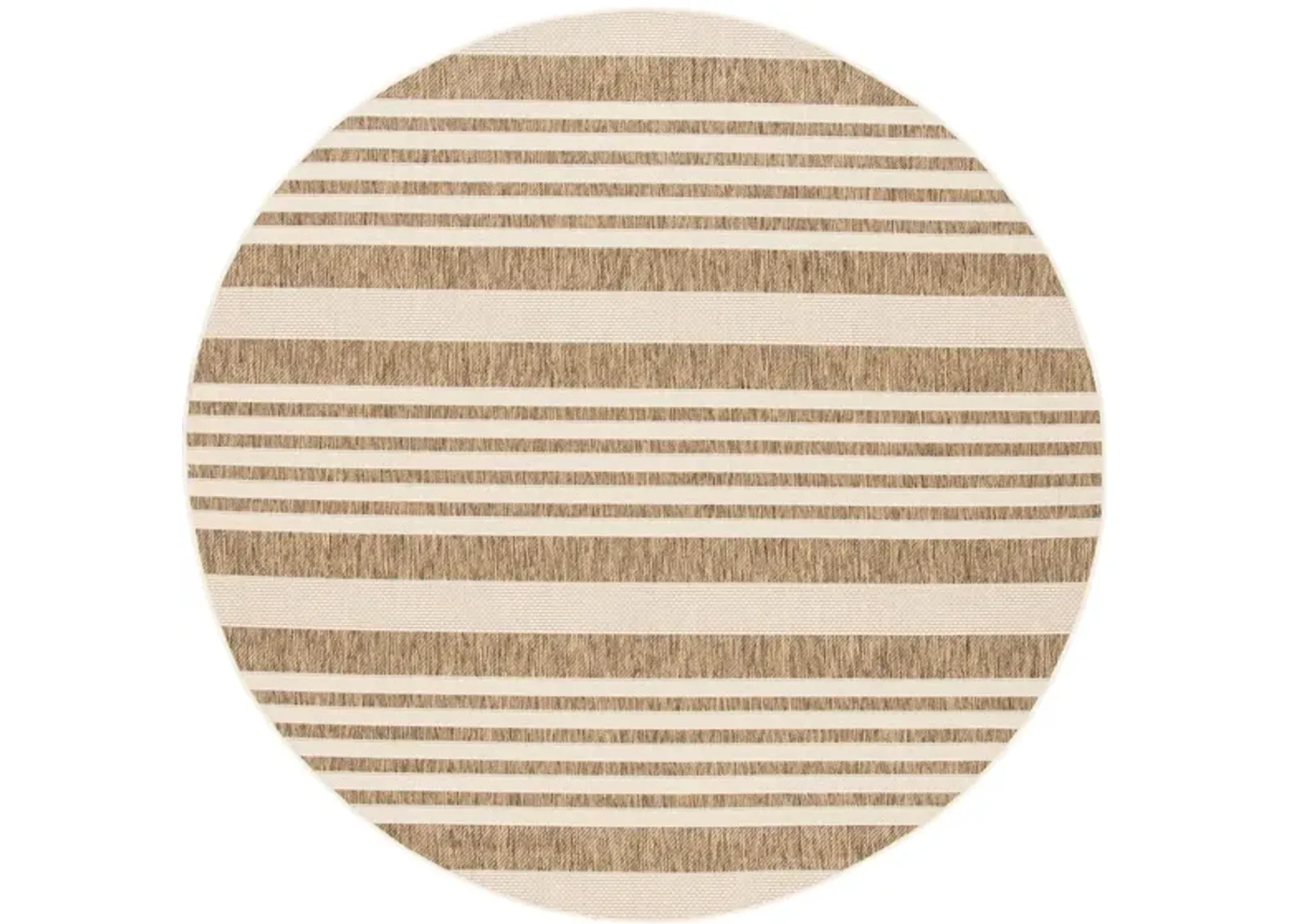 Courtyard Indoor/Outdoor Area Rug Round in Brown & Bone by Safavieh